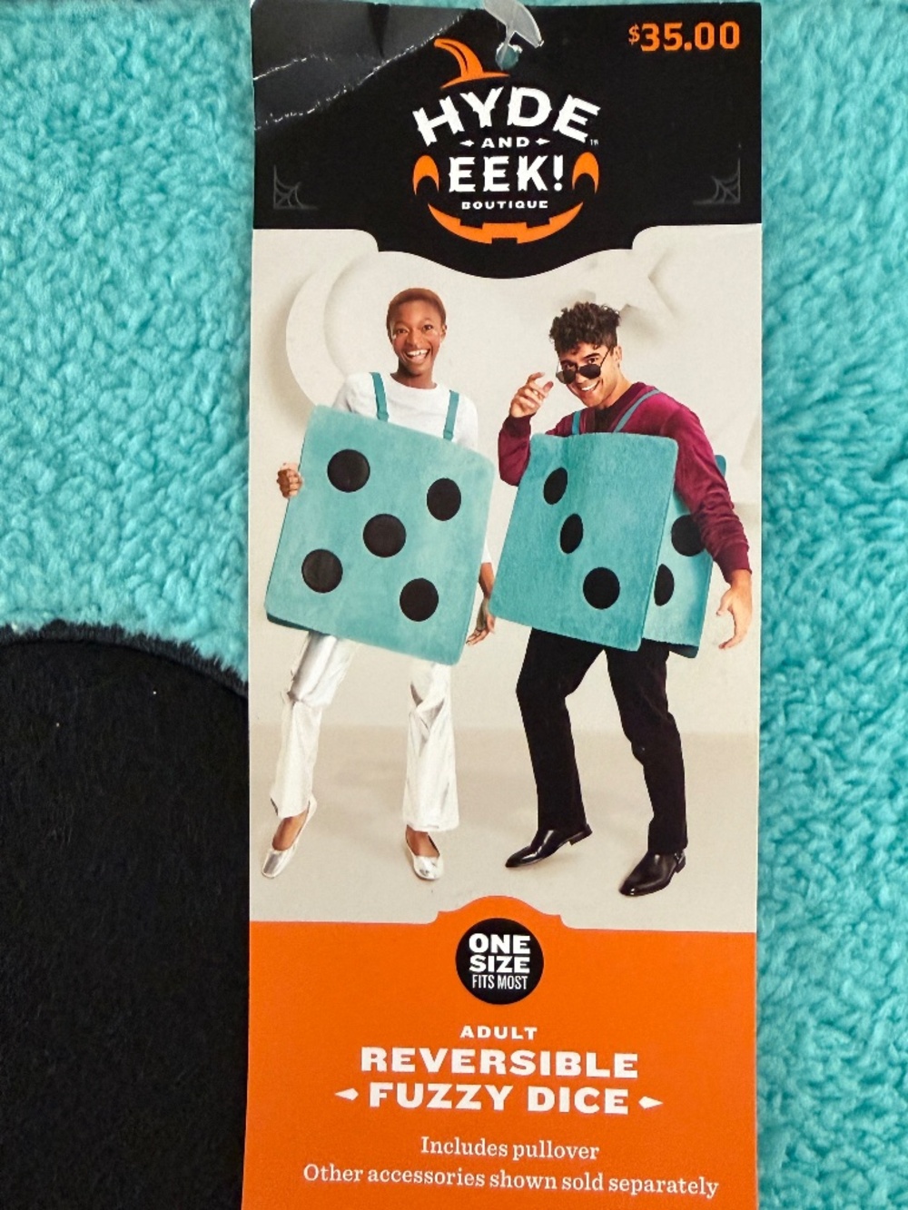 NWT Dice Costume  Target Hyde & Eek Fuzzy Dice Turquoise Costume One Size